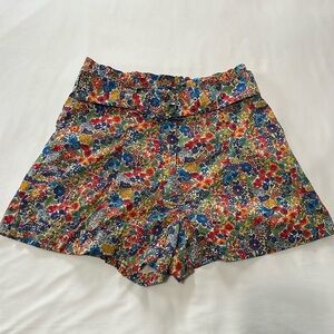 J. Crew Liberty Fabric Margaret Annie Print Pleated Shorts, Sz 8
